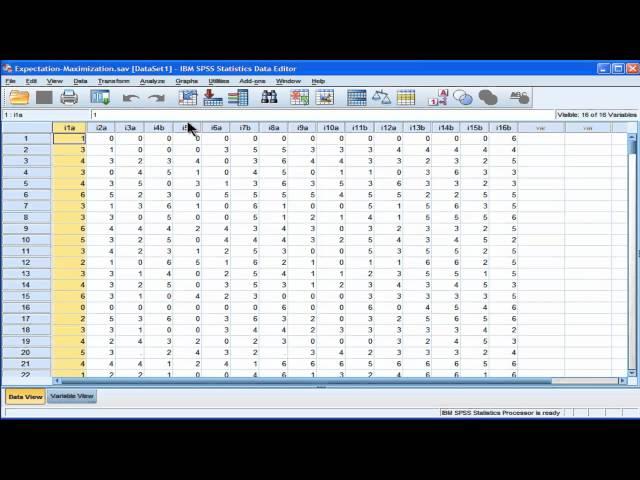 Replace Missing Values - Expectation-Maximization - SPSS (part 1)