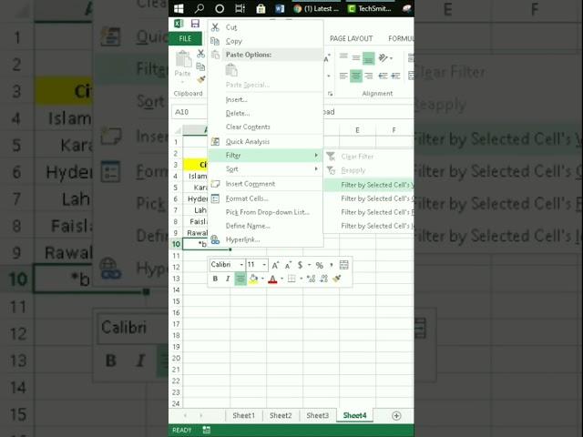 Filter trick in excel #youtubeshorts #shorts