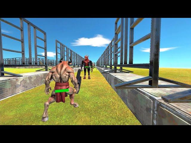  MINOTAUR DEATH RUN With HP Bar - Animal Revolt Battle Simulator