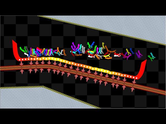 Dangerous Rollercoaster + Humanoid Survival | Algodoo