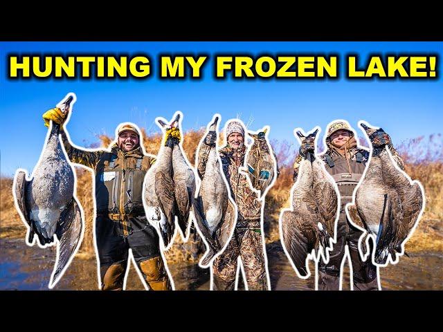 Duck Hunting My FROZEN 17 Acre LAKE!!! (Catch Clean Cook)