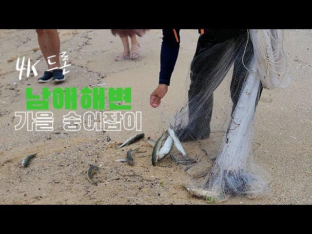 [바다투망] 남애해변 숭어잡이_4K드론