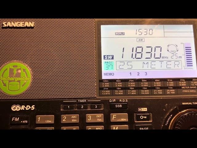 Voice of America via transmitter in Botswana, 11830kHz, 15:30UTC, 8th November 2024