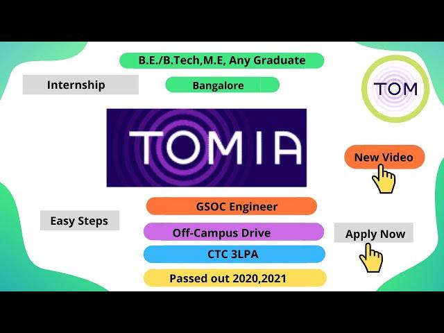 Tomia off campus-drive | Freshers | Engineer | 2021 #jobsandoffcampusdrive #studentscircles