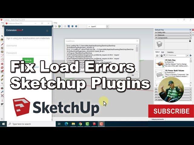 How to Resolve Load Errors in The Sketchup plugins