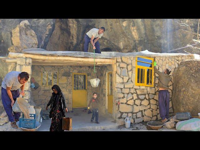 Nomadic Life: Nomadic Family Life in a Cave_ Building a Nomadic House with Stone ️️