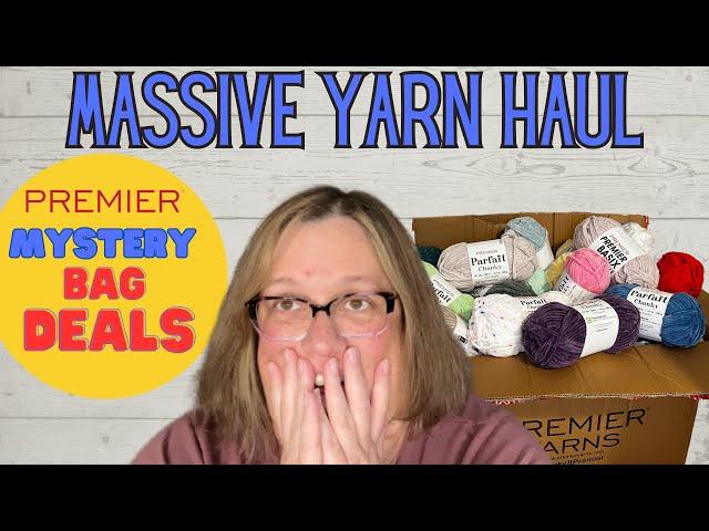 Massive Yarn Haul with MYSTERY Bag Deals from Premier Yarn Yarn Yarns  Parfait Chunky, Bernat