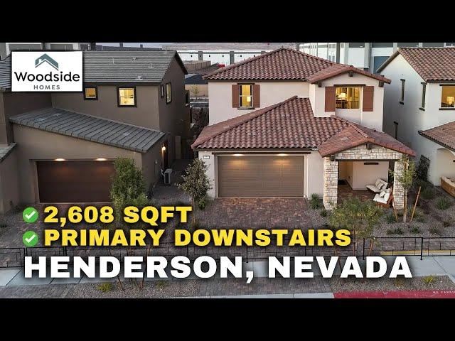 NEW Woodside Homes in Cadence Las Vegas | Cedar Plan 2,608 sqft | Primary Bedroom Downstairs