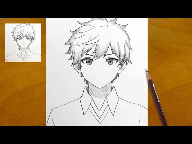 How to Draw an Anime Boy || Step-by-Step Pencil Sketch || Easy Anime Drawing