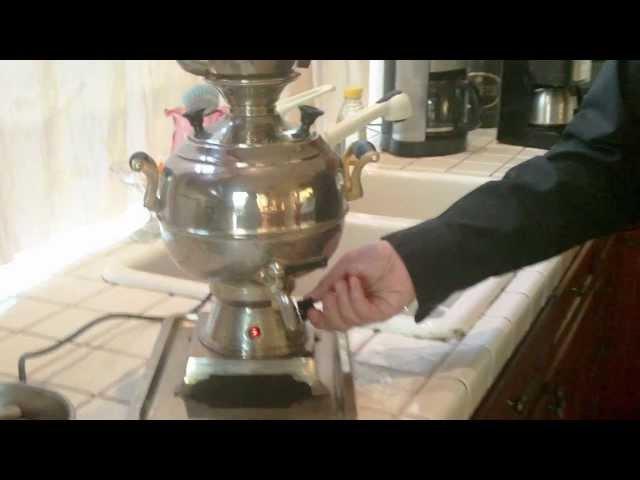 Making Delicious Relaxing Persian Tea with Electric Tea Maker " Samavar"  3/13/2013  www.tangonation