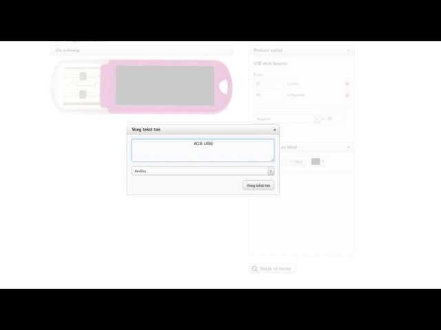 Configuro demo - online product design module