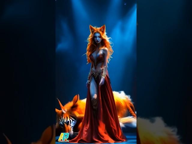 A QUEEN FUSES WITH A FOX ON AGT #hybrid #aiart #peformance