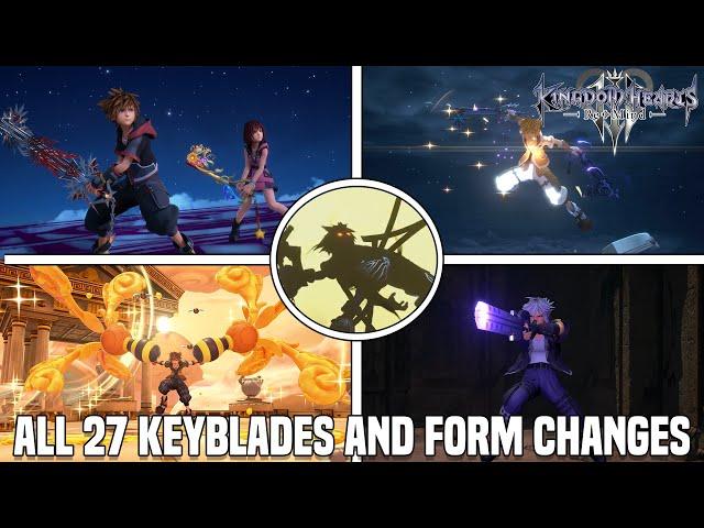 Kingdom Hearts 3: REmind - All 27 Keyblades, Transformations, Shot Locks & Ultimate Moves! [DLC]