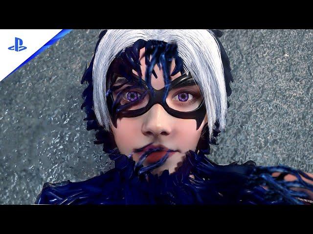 Marvel's Spider-Man 2 Peter's Lowenthal Transforms Into Black Cat Blue Symbiote Full Transformation