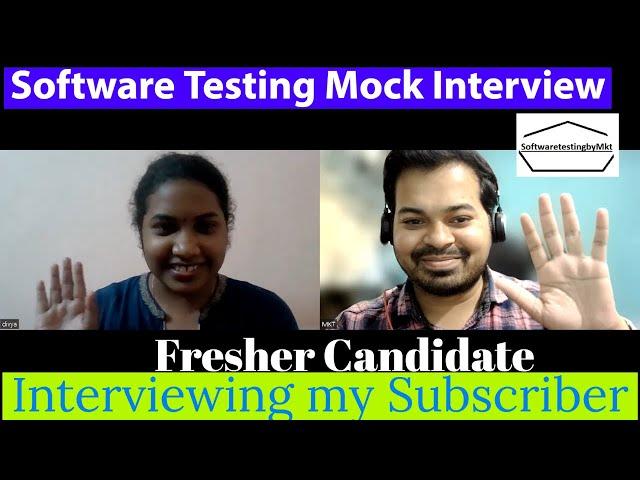 Software Testing Mock Interview for Fresher | SoftwaretestingbyMKT