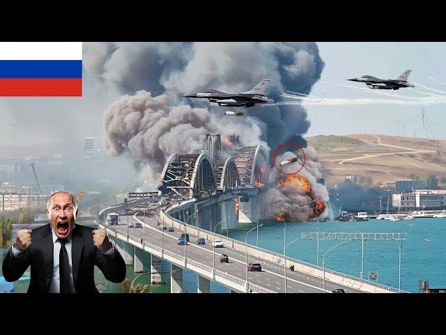 Shocking Attack: a Ukrainian F-16 fighter jet dropped an 8 ton bomb on the Crimean bridge