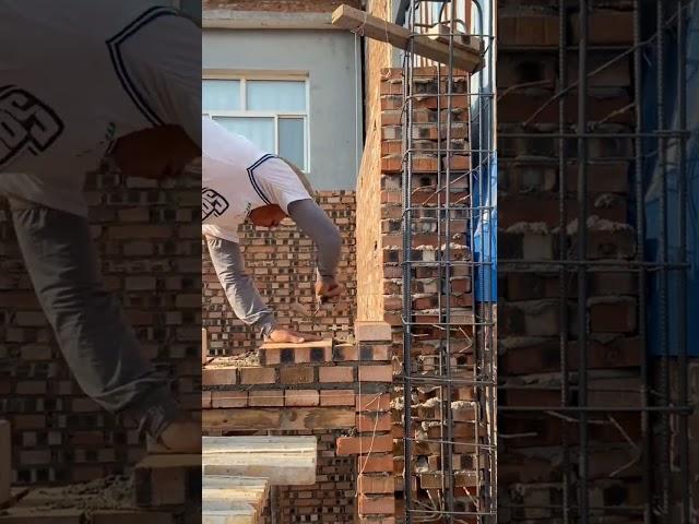 The new bricklayer on the construction site#shorts