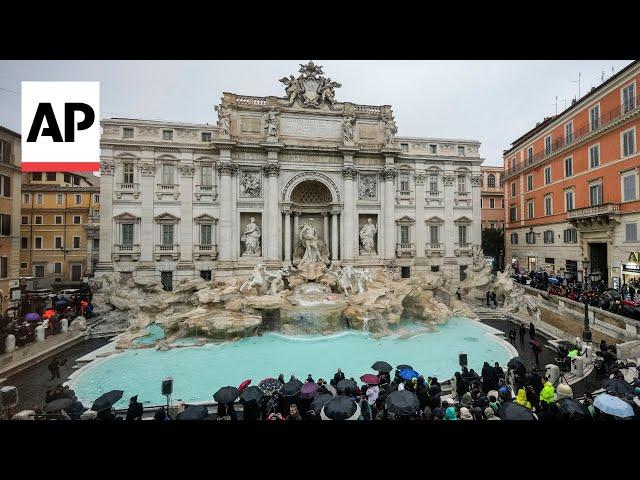 Rome's iconic Trevi Fountain reopens after maintenance works