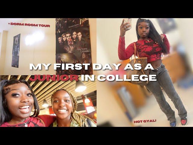 First Day as a JUNIOR in College + dorm room tour