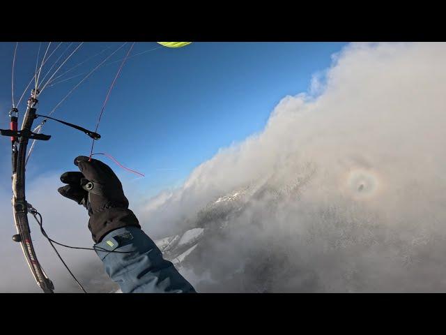 2024 12 25 Paragliding - Rašovka in winter and clouds