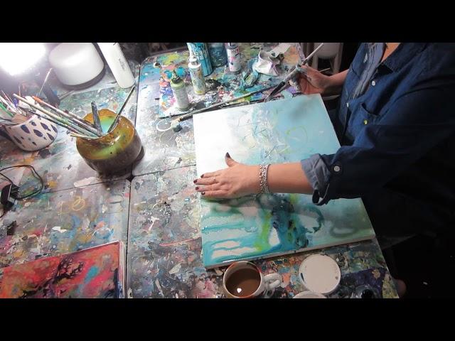 Full Abstract Painting, Painting Real Time, Making of abstract on canvas from beginning to end.