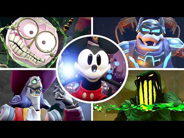 Epic Mickey Rebrushed - All Bosses (Paint + Thinner)