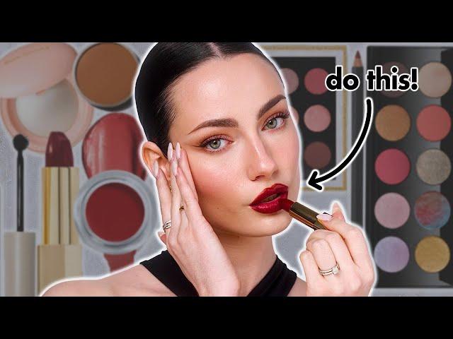 Do this makeup look when you wear bold lipstick *beginner friendly*