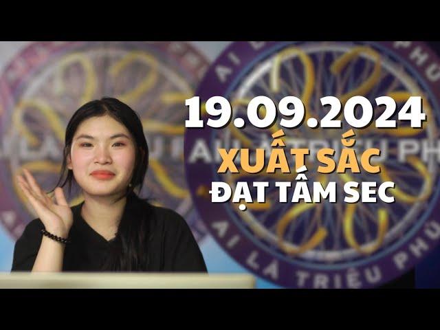 Ai Là Triệu Phú 19.09.2024 Bạn Nữ Rất Xuất Sắc Với Tấm Sec Giá Trị