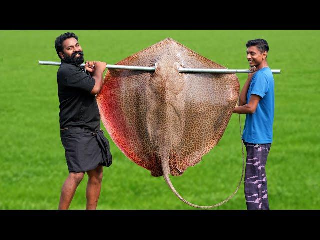 60 Kg Giant StingRay In Mud Hole | തിരണ്ടി ചുട്ട് കറിവെച്ചപ്പോൾ | M4 Tech |