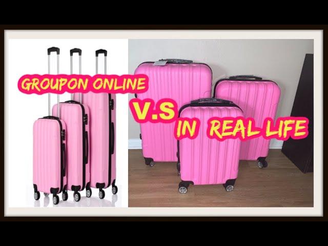 CHEAP 3 PIECE SET LUGGAGE/ SUITCASE ON GROUPON II BEST SUITCASE FOR VACATION II SUREFITJOHNSON