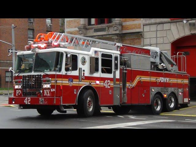 FDNY Engine 73 and Ladder 42 responding 9/9/23
