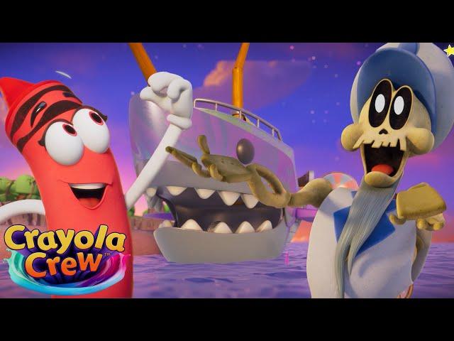 Crayons Make An Imagination Shark Ship! @CrayolaCrewOfficial | Fun Cartoons for Kids and Families
