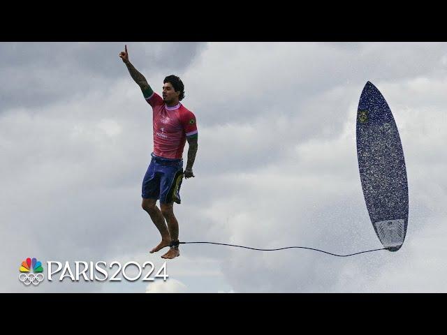 Gabriel Medina delivers ICONIC moment with a gorgeous barrel ride | Paris Olympics | NBC Sports