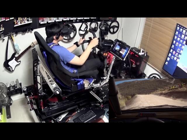 R-craft motion simulator with VR - Dirt Rally play