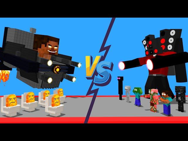 Minecraft Mobs : SKIBIDI TOILET Tower Defense 5 - Minecraft Animation