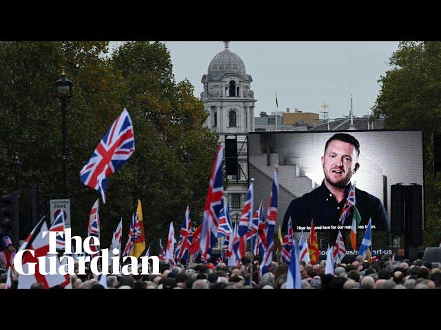 Tommy Robinson supporters gather in London for Unite the Kingdom rally