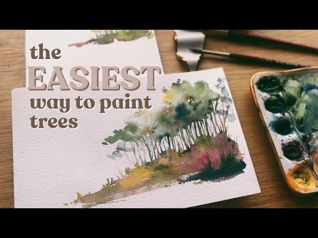 The easiest way to paint watercolor trees in only 3 steps