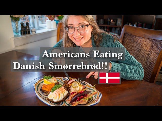 Americans Eating Danish Smørrebrød!!  We try 4 different Danish open faced sandwiches.