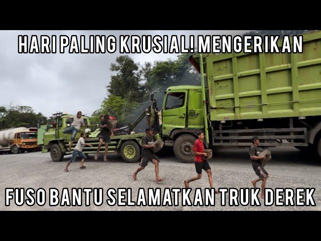 Mengerikan, Hari Paling Krusial Fuso Bantu Selamatkan Truk Derek & Dump Truck Hino di Sitinjau Lauik