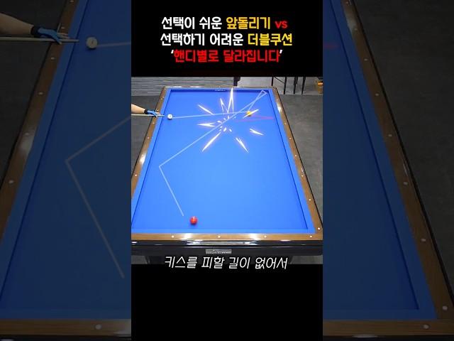선택이 쉬운 앞돌리기 vs 선택하기 어려운 더블쿠션.. 핸디별로 달라집니다. #billiards  #pba #lpba