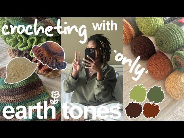 crocheting with *only* earth tones | crochet challenge