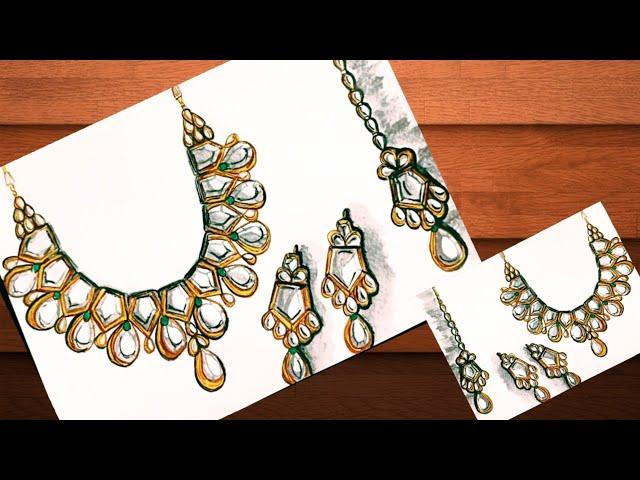 Jewellery Illustration Tutorial | Beginner Friendly | Only Water colour's Medium 