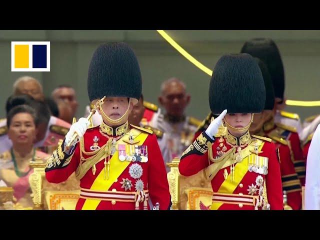 Thai army holds first Trooping the Colour parade in 16 years for king’s birthday