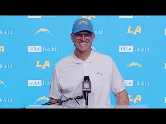 Jim Harbaugh Postgame Press Conference vs Broncos | LA Chargers