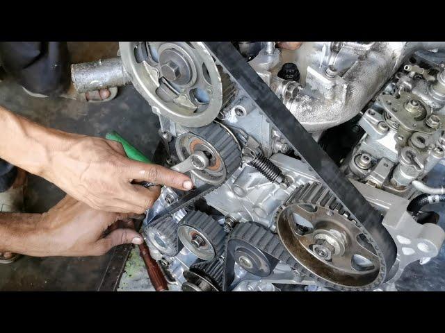 how to Toyota 2c engine timing belt fitting | Toyota 3c 2c 1c engine timing belt install