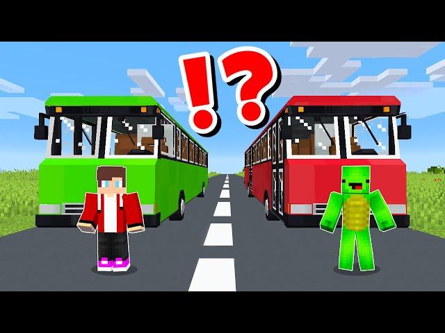 JJ and Mikey Survive Inside the BUS CHALLENGE in Minecraft / Maizen animation