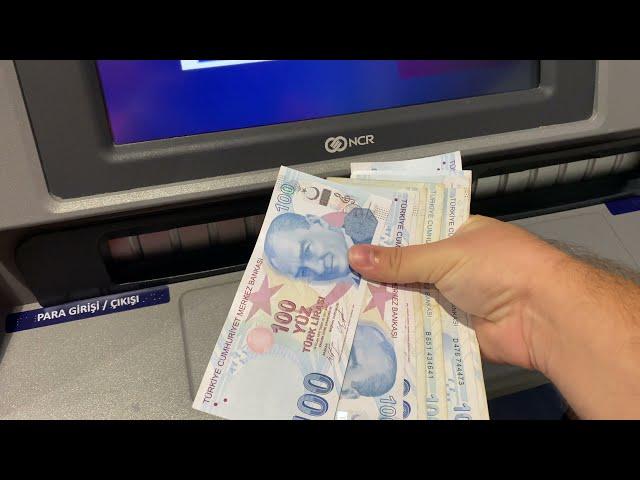 Take Money from a Bank vending machine in Turkey | Bank of Turkey | Turkish Lira