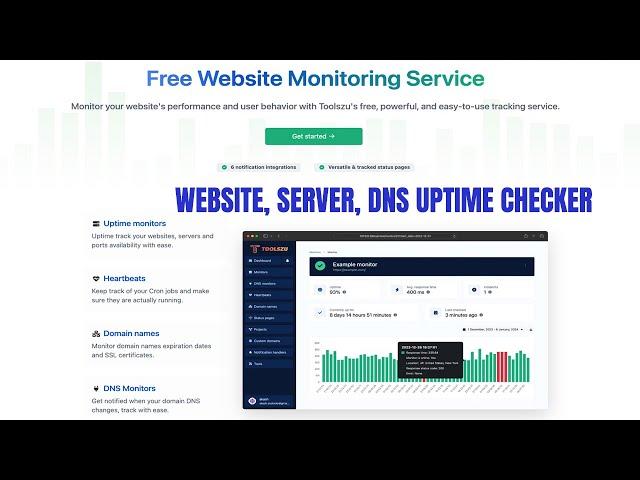 Free Website, Server, DNS & Heartbeat Monitoring Tool | Toolszu Uptime Checker