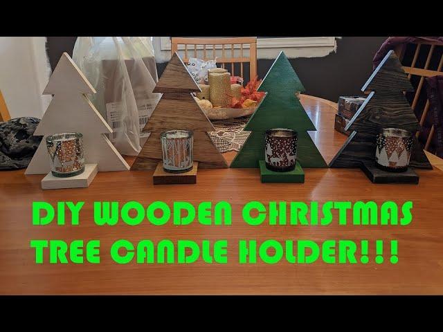 WOODEN CHRISTMAS TREE CANDLE HOLDERS!!!