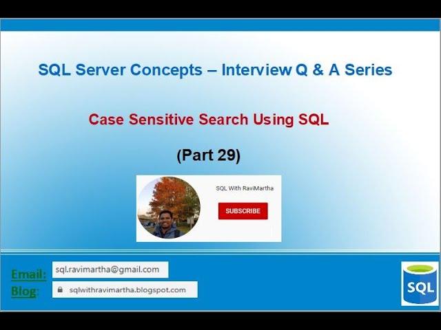 Case Sensitive Search in SQL | SQL Server | Collation Settings | Exact String Search in SQL V29